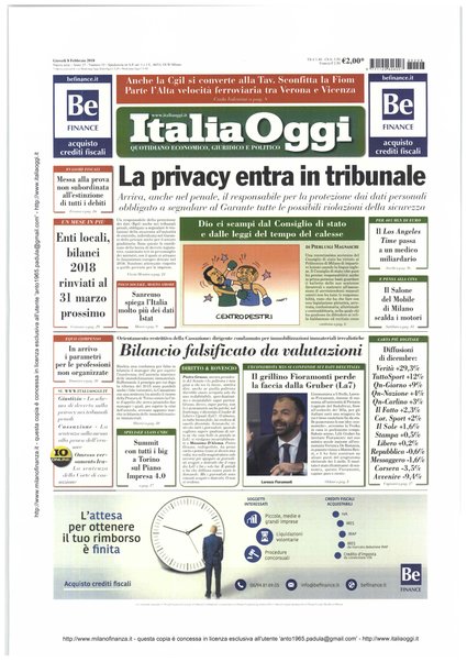 Italia oggi : quotidiano di economia finanza e politica